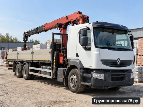 Renault Premium DXI-380 с КМУ · Манипулятор · 12 т — перевозчик Тимур, Санкт-Петербург